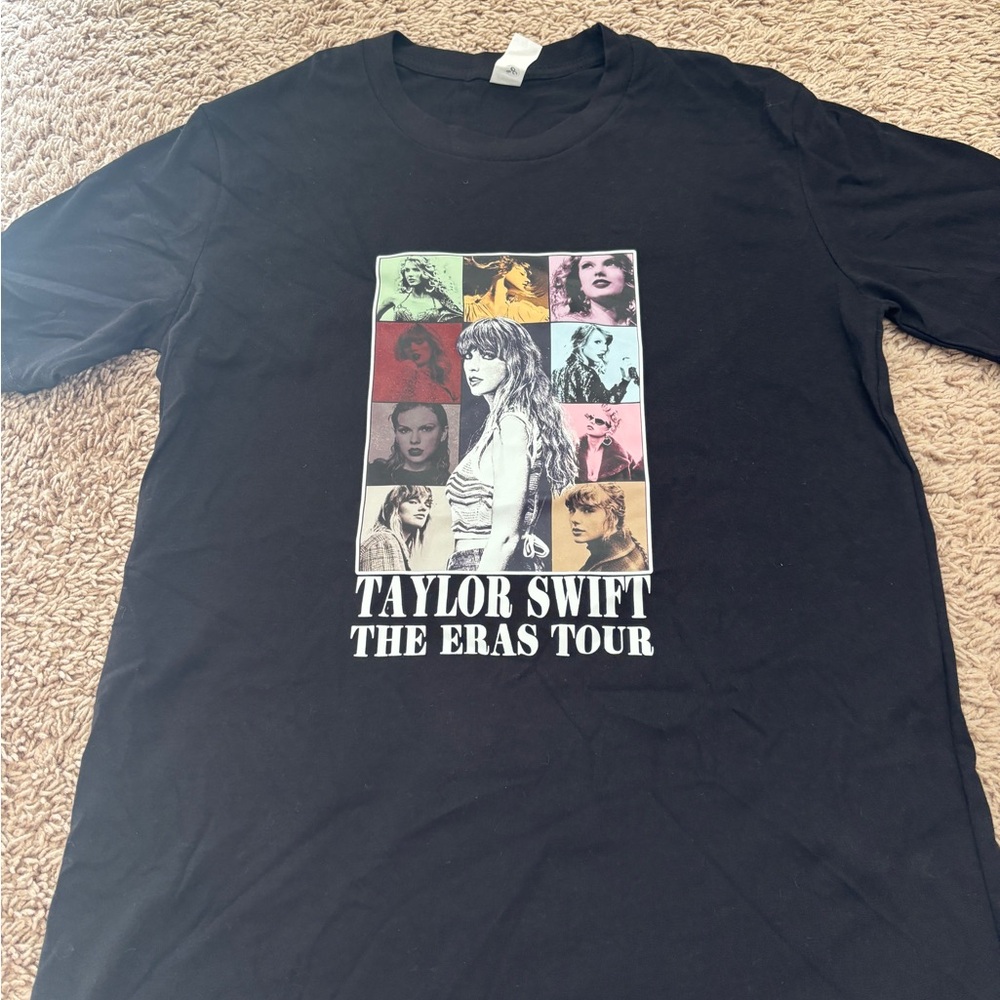 Taylor Swift Eras Tour Black Cotton T-Shirt